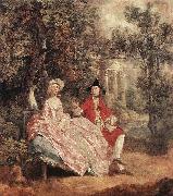 GAINSBOROUGH, Thomas Conversation in a Park sd oil painting on canvas
